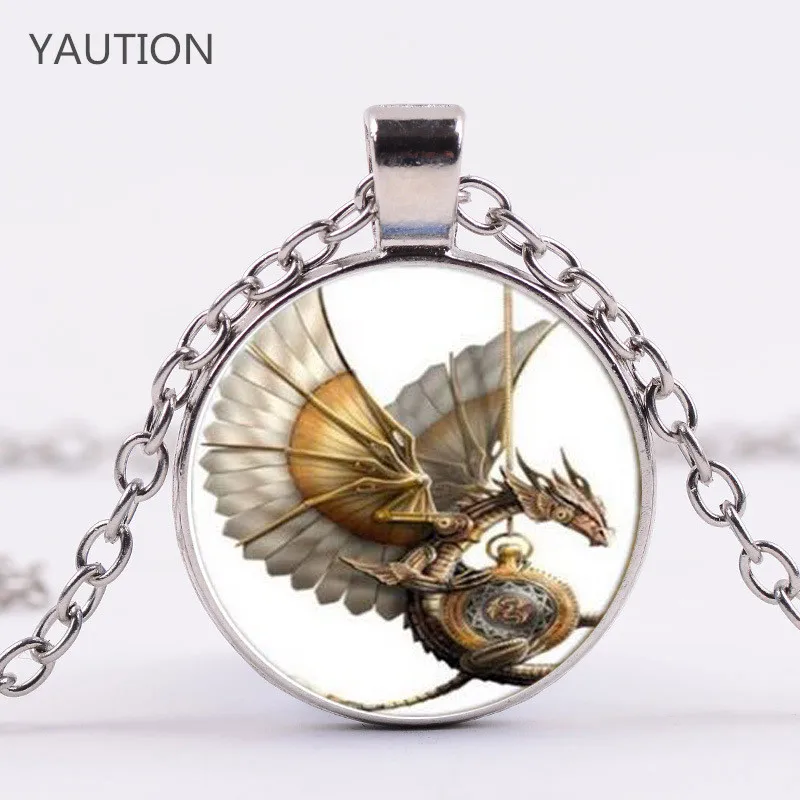 Ожерелье в виде Дракона 3 цветов украшения ручной работы цепочки стеклянные