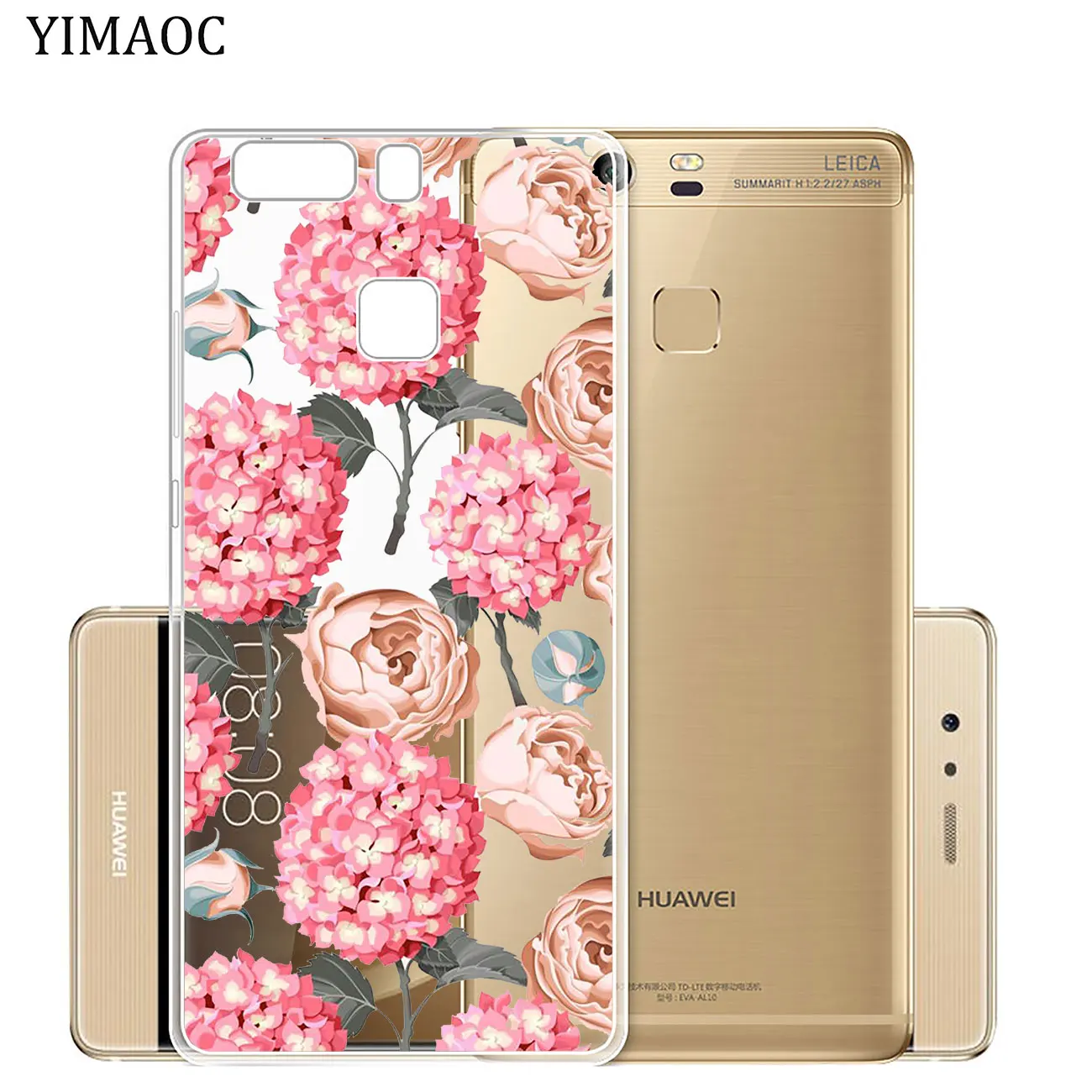 Мягкий силиконовый чехол для телефона YIMAOC с розовым пионом и подсолнухами Huawei P30