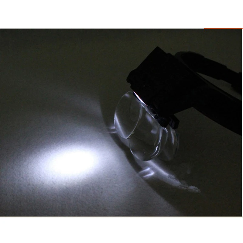 Magnifying Glass With Led Lights 1.7x 2 x 2.5x 3.5x Head Mounted Magnification Loupes Double Lens Head-mounted Reading Magnifier |
