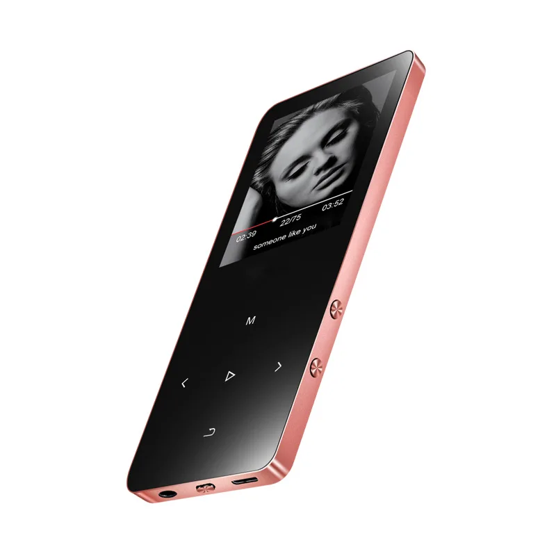 Bluetooth MP4 плеер с металлическим Mp4 плеером портативный медиа тонкий 8 Гб Walkman с сенсорными клавишами 1,8 дюймов экран Fm радио видео Mp4 - Цвет: Розовый