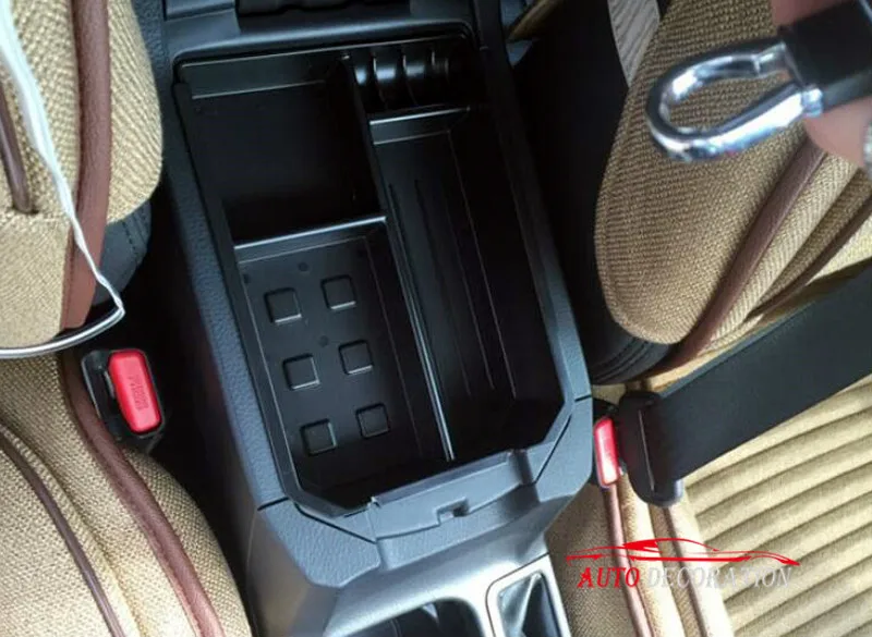 Для Toyota RAV4 2009 2010, 11, 12, 13, 14, 15, 16 лет черный интерьер автомобиля-Стайлинг подлокотник ящик для хранения Организатор Чехол 1 шт./компл. с коврик