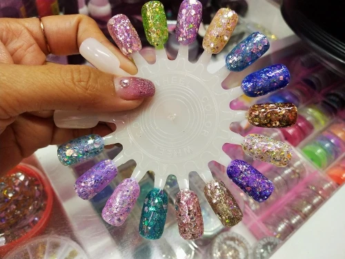 12 банок/набор лазерные Радужные Блестки для ногтей|Блестки ногтей| |