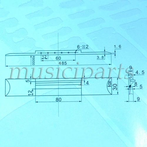 6 шт./лот классический гитарный мост из розового дерева длиной 7 28 мм Розничная +