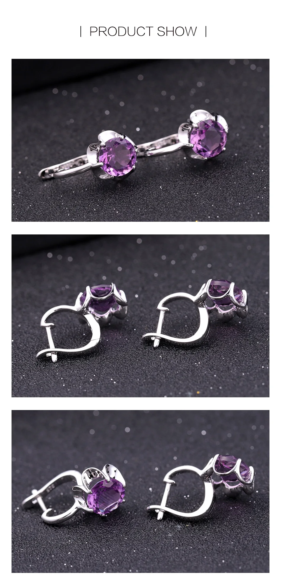 Балетные 925 пробы, серебро, 5.32Ct, натуральный Фиолетовый аметист, цветок, серьги-гвоздики, хорошее ювелирное изделие для женщин, подарок на день Святого Валентина