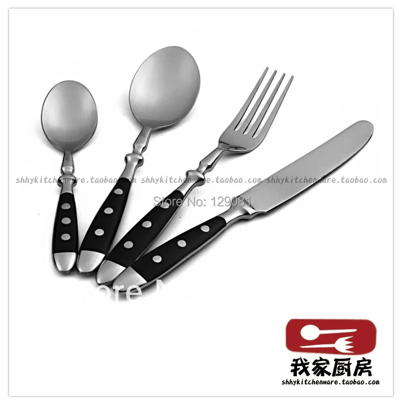 Ручка из нержавеющей стали столовые приборы нож вилка ложка 4 классических