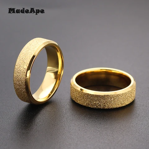 MadApe матовое кольцо на палец цвета розового золота для женщин и мужчин свадебные украшения из нержавеющей стали 316L высшее качество никогда не выцветает ширина 6 мм