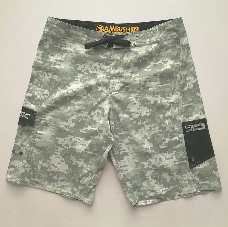 Gray Camo Pel* gic мужские шорты для рыбалки быстросохнущие шорты для серфинга быстросохнущие UPF50 уличные походные спортивные шорты для рыбалки Размер США 30-40 - Цвет: Gray Camo