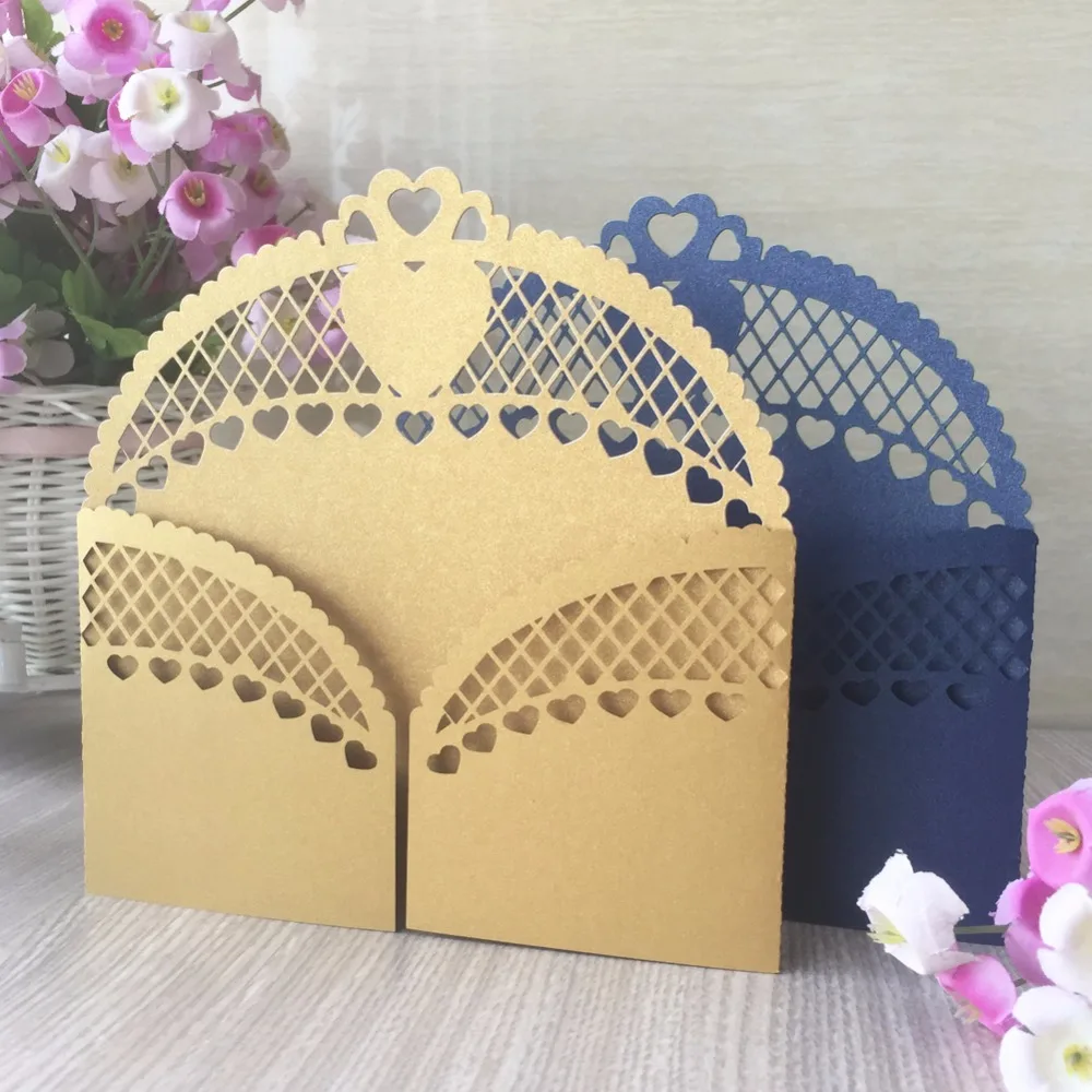 Оптовая продажа кружевные открытки Пригласительные 35 шт./лот с лазерной резкой