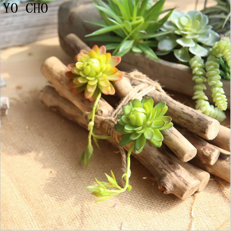 

YO CHO 1PC Artificial Succulents Plant Lotus Landscape Small Bonsai Real Touch Leaf Plants DIY Fake Flowers Home Party Decor