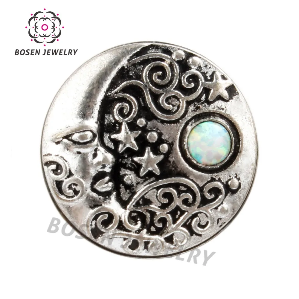 Луна и звезды ретро панк беруши туннели Опал древние серебряные украшения