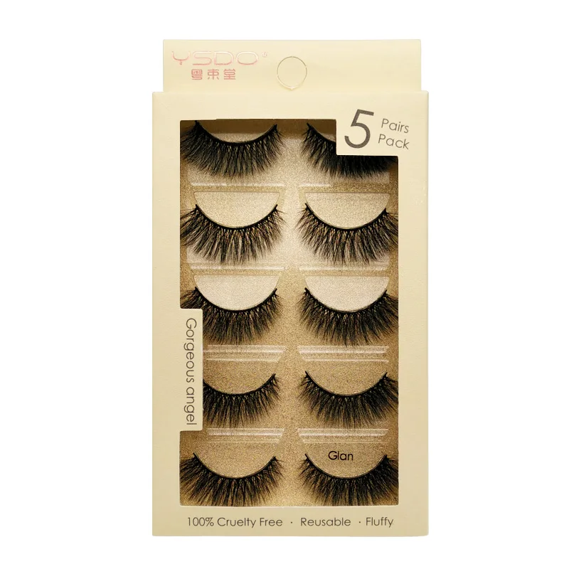 10 boxes of Glan YSDO, 50 пар,, ресницы, натуральные, длинные, 3d, искусственные норковые ресницы, ресницы для макияжа, норковые ресницы, наращивание ресниц, maquiagem - Цвет: 10 boxes of Glan