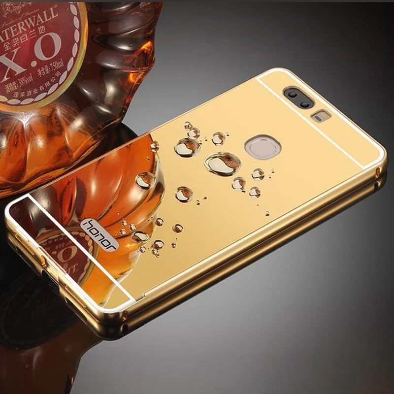 Чехол для huawei 4C Pro Зеркало чехол жесткий металлический Алюминий зеркальный Чехол-Бампер Обложка для huawei Y6 Pro Чехол TIT-L01 TIT-U02 TIT-AL00 Coque - Цвет: gold