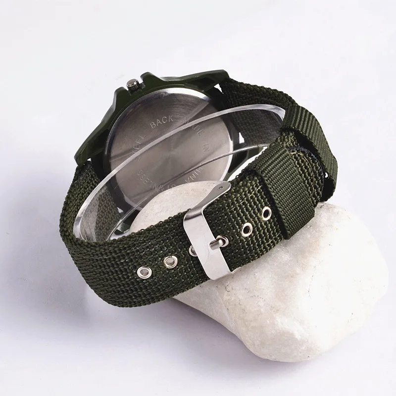 Reloj Hombre мужские часы кварцевые военные спортивные холщовые водонепроницаемые