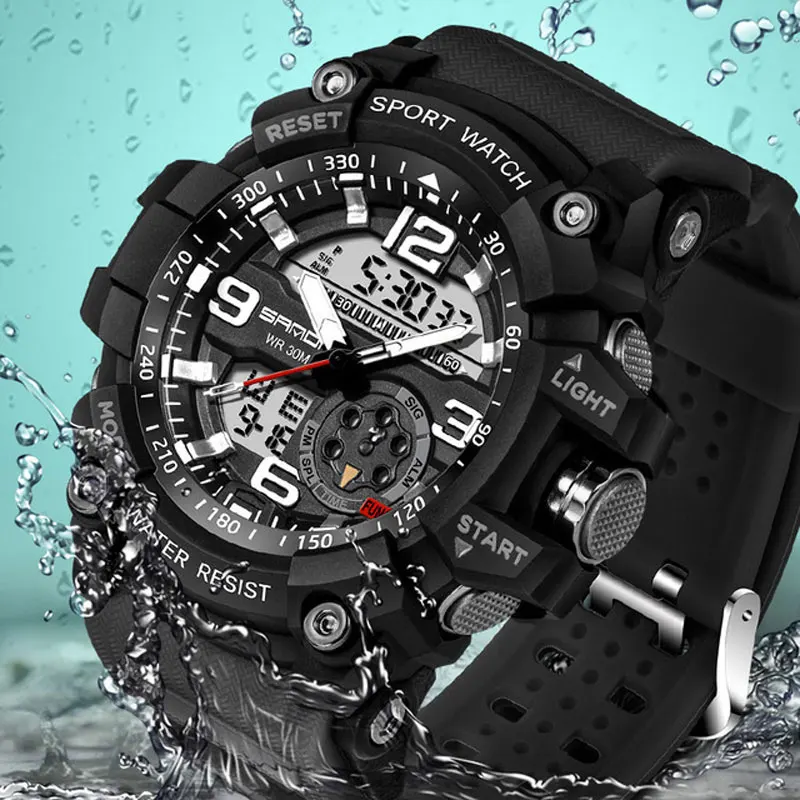 

SANDA Digital Watch Men Military Army Sport Watch Water Resistant Date Calendar LED ElectronicsWatches relogio masculino