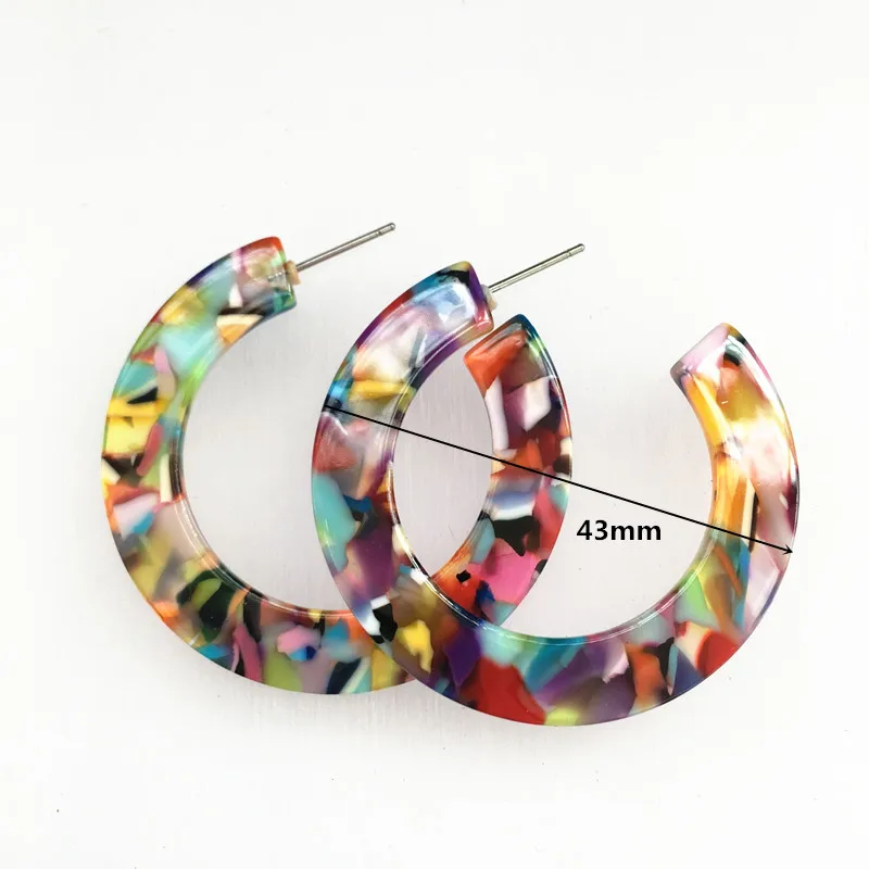 Женские серьги из акриловой смолы UJBOX разноцветные свадебные серьги-кольца для