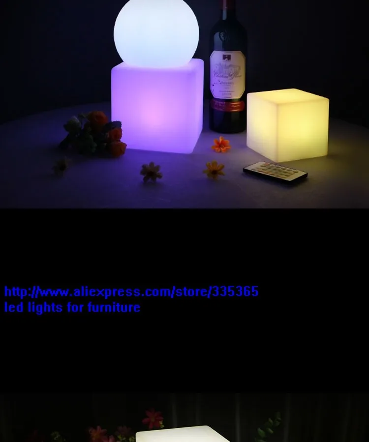 Светодиодный светильник RGB для стола из полиэтилена 15х15х15 см с перезаряжаемой