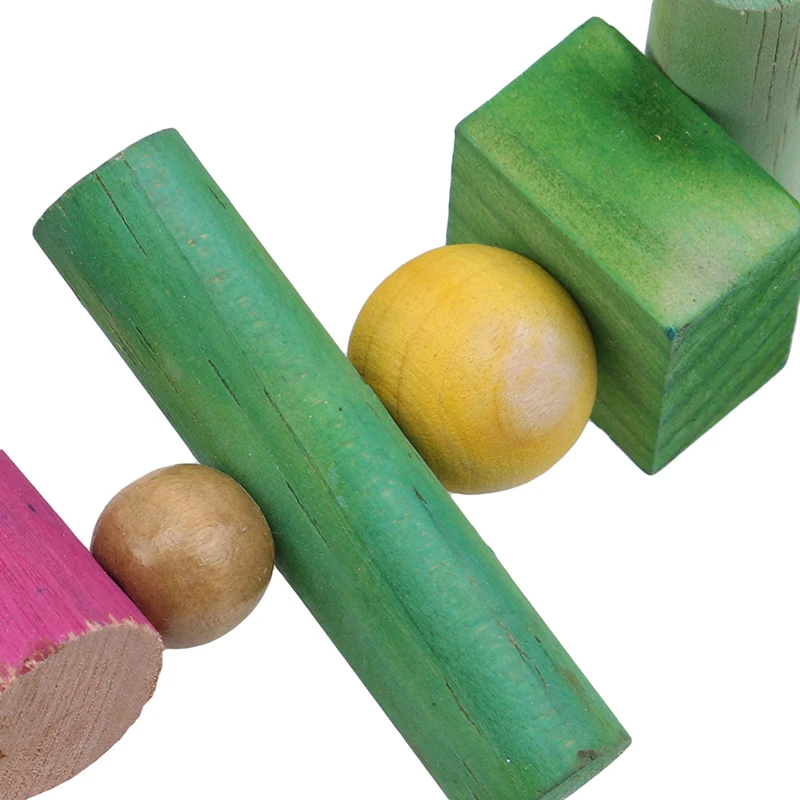 Деревянная игрушка попугай для домашних животных цветной арочный мост