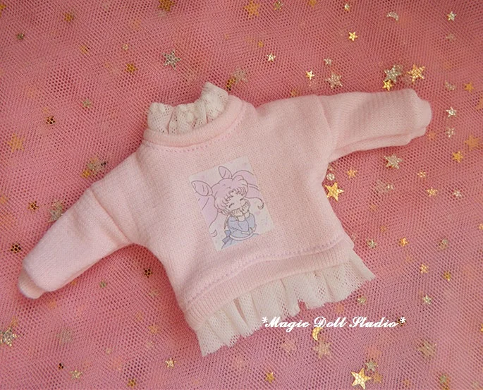 [MG600] 2019 Бесплатная доставка Одежда для кукол Neoblythe # розовый свитер и белая юбка