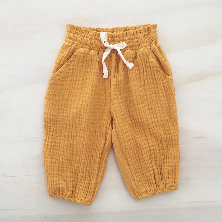 Новые модные однотонные дышащие шаровары из пенопласта и хлопка со складками для