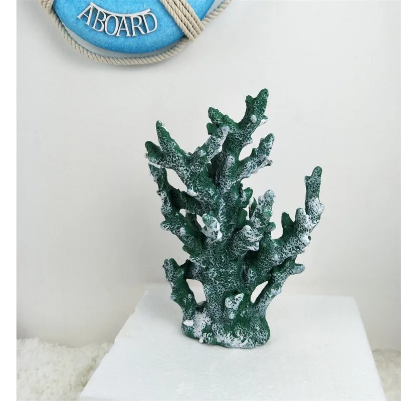 SY000039-green Творческий Средиземноморский стиль смолы Коралл Настольный Декор Бар крыльцо Аквариум Ландшафтный Декор Искусственный коралл - Цвет: SY000039-green