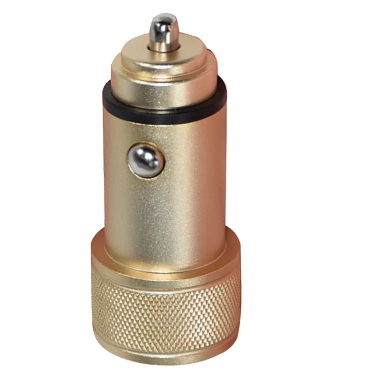 Gold Автомобильное зарядное устройство QC 3,0 с двумя usb-портами A для мобильного телефона, 2 USB, быстрое автомобильное зарядное устройство для iPhone, Xiaomi, быстрое металлическое автомобильное зарядное устройство - Тип штекера: Gold