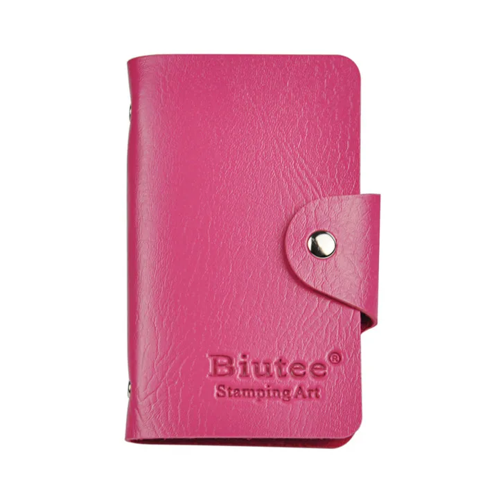 Rose Red Biutee 24 слота дизайн ногтей штамп пластины штамповки пластины держатель сумка для хранения прочный из искусственной кожи чехол штамп сумка органайзер - Цвет: Rose Red