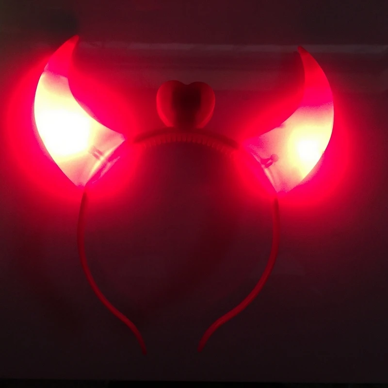 10 шт. светящийся бычий рог повязка на голову бант светодиодный светильник