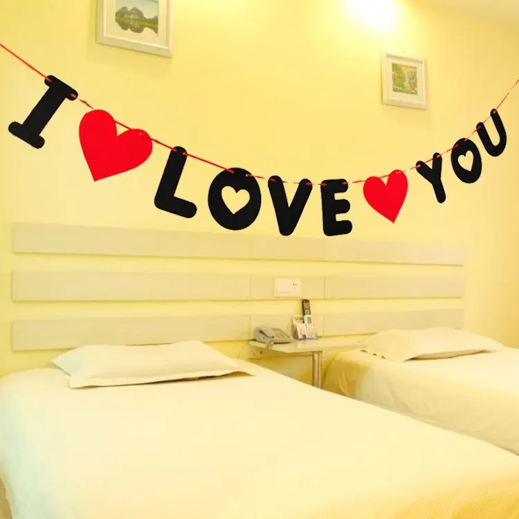 10 шт./компл. 3м non сплетенная I LOVE YOU гирлянда баннер номер свадьба брак ко Дню