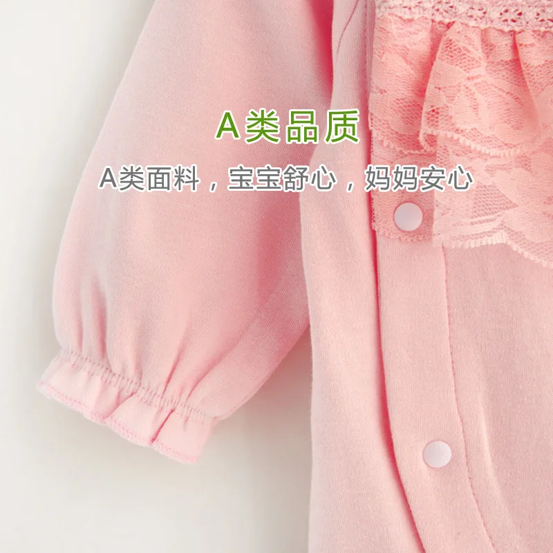 Для маленьких девочек Одежда для новорожденных Bebe хлопок кружевные цветы