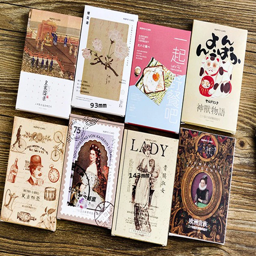 

4pack/lot Retro stamp postcards group greeting card Birthday Greeting Card gift cards office school Wholesale