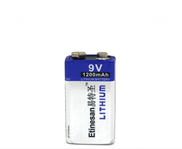 Мощный 8 шт./лот 1200mAh ETINESAN 9v Li батареи 9V литий ионная литиевая батарея ультра