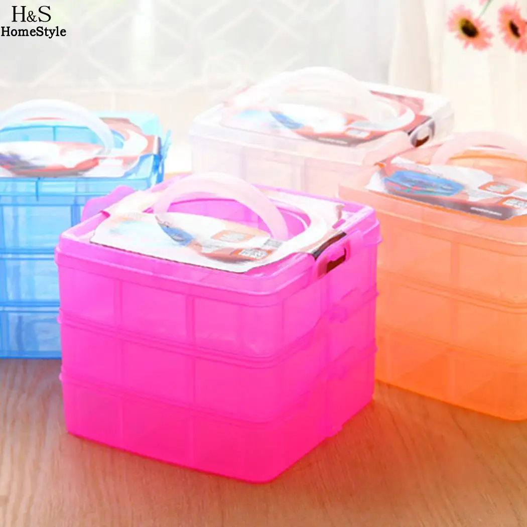 Box Removable Multi-Function 18-grid Storage Plastic 3-layer Desktop Buckle Small | Дом и сад