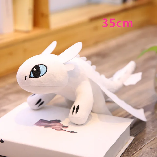 35cm white 22-60 см Как приручить ваш Дракон плюшевая игрушка Беззубик светильник Fury/Ночная фурия Мягкая кукла животное подарок для детей - Цвет: 35cm white