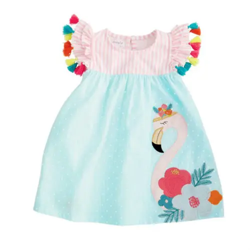 Infant Toddler Kids Baby Girls Princess Dress Summer Casual Sleeveless Tassel Striped Sundress Mini Cute Girl Clothes 1-6T | Детская