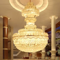 modern crystal chandelier european long shining gold chandelier lighting fixture american villa living room big crystal lights