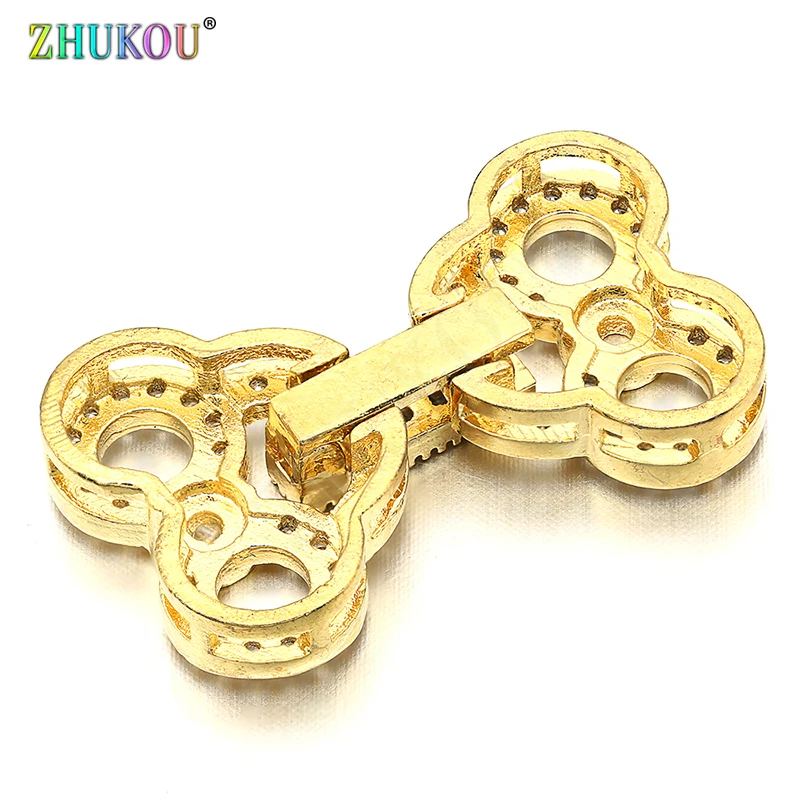 Застежки-крючки из латуни и фианита 16*26 мм для самостоятельного изготовления