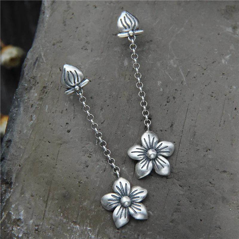 2018 серьги Модные ювелирные изделия тайские пять лепестков S925 чистое