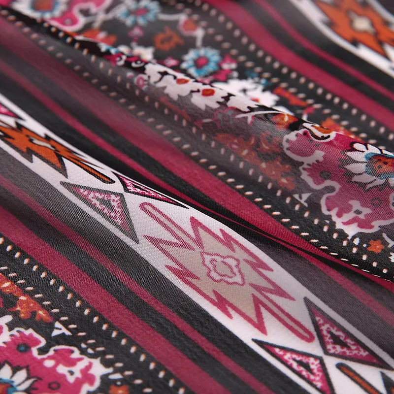 Женская шифоновая рубашка кардиган с блестками и этническим принтом|cardigan back|cardigan