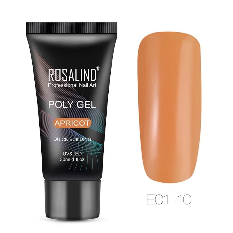 Apricot yellow Гель-лак ROSALIND 30 мл полигель для наращивания ногтей гель для пальцев акриловый УФ-гель для ногтей верхнее Базовое покрытие маникюр - Цвет: Apricot yellow