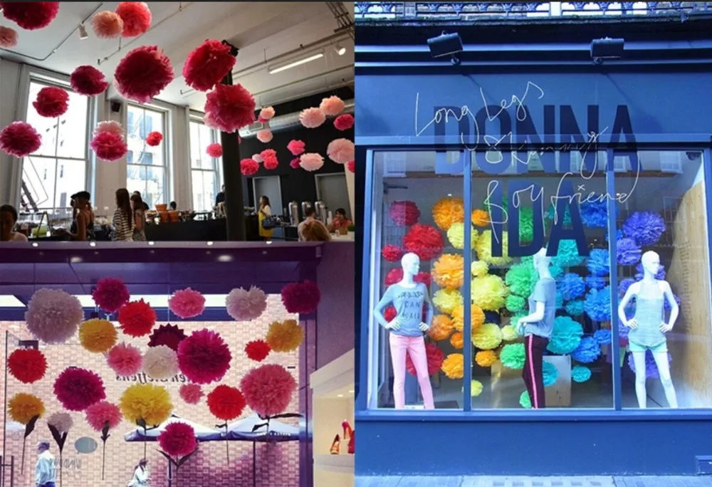 

29 Colors avilable!! Wedding giant paper pom poms wall decoration 18inch(45cm) 10piece/lot DIY paper flowers rose ball garland