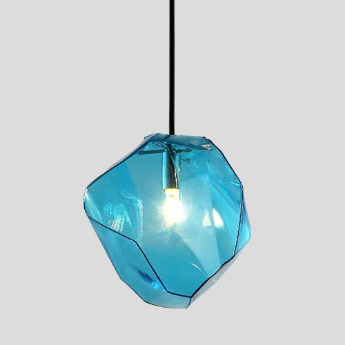 blue glass Современный минималистичный подвесной светильник, креативные цветные стеклянные подвесные лампы, светодиодный светильник для ресторана, домашнее освещение - Цвет корпуса: blue glass