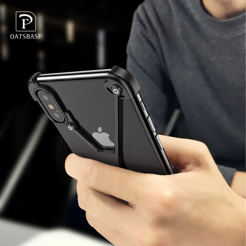 Oatsbasf x Форма чехол для iPhone X личности В виде ракушки для IPhone X корпус металлический бампер чехол для iphonex с подарком стекло Плёнки
