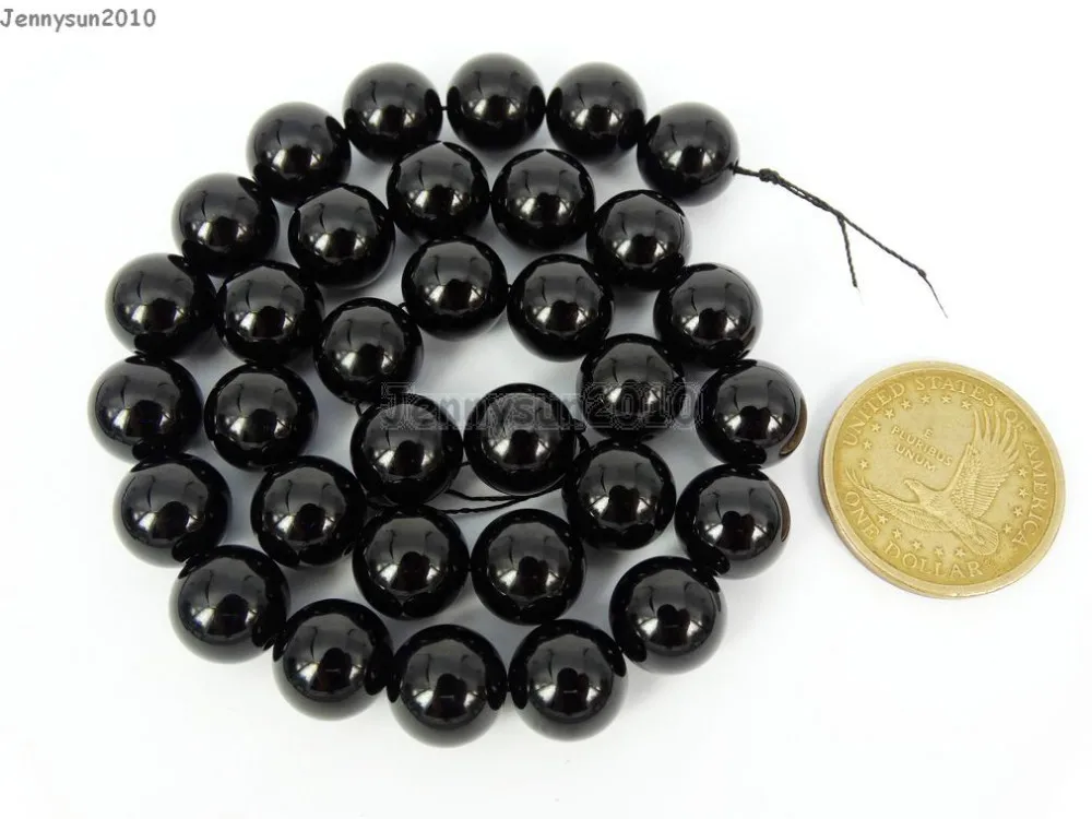 

Grade AAA Natural Black Onyx Gems Stones 12mm Round Ball Spacer Beads 15.5'' Strand for Jewelry Making Crafts 5 Strands/Pack