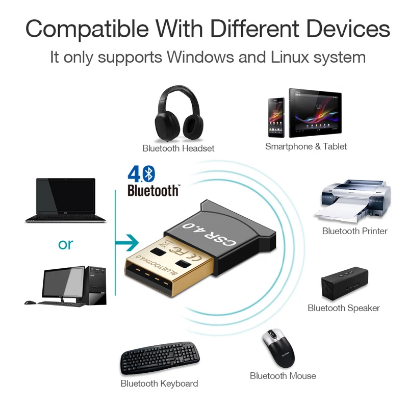 DAONO USB Bluetooth адаптер V4.0 CSR Двойной режим беспроводной Ключ 4 0 передатчик для Windows 10 8