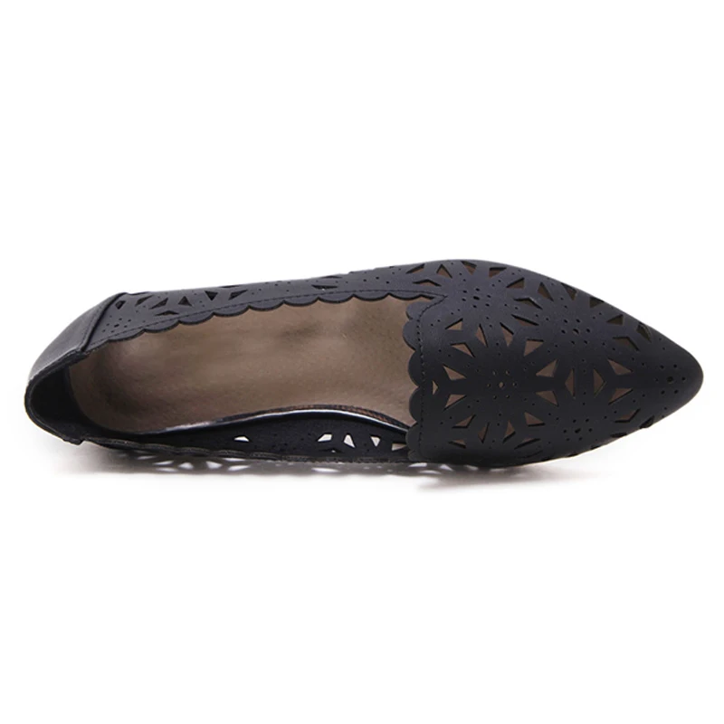 

SNURULANNew womens sandals shoe Woman Genuine Leather Flat Shoes Fashion Hand-sewn Leather Loafers Female hole hole shoes E475