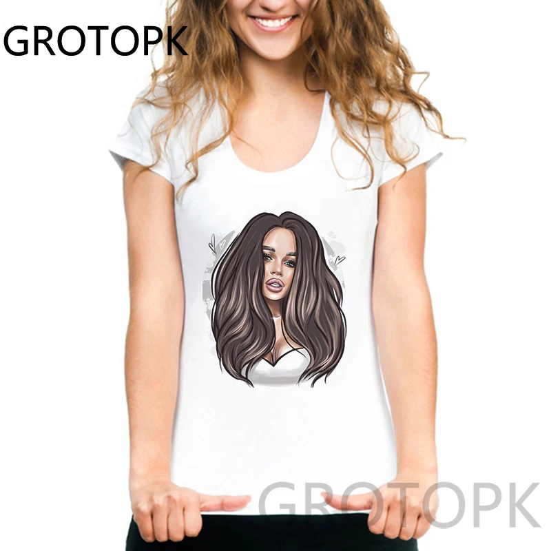 Футболка для девочек и собак с принтом Kawaii Femme, хлопковая белая футболка с коротким рукавом, корейский стиль, футболки с графическим принтом, женская уличная одежда в стиле Харадзюку