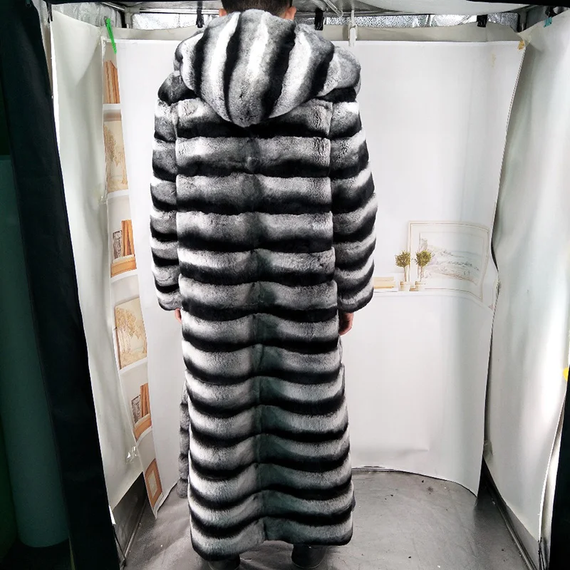 TOPFUR Роскошная Мода 130 см Х-длинный меховой воротник из кролика рекс Настоящий мех куртка для женщин натуральный Рекс кролик натуральный мех пальто зимнее меховое пальто