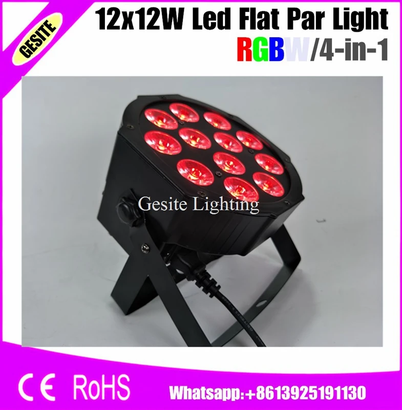 12 шт./лот светодиодный светильник Par 12x12 Вт RGBW Смешивание цветов тонкие