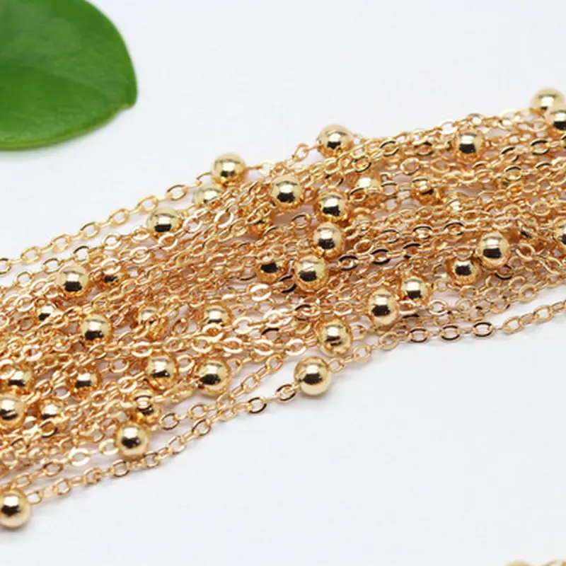 DIY &quotO&quotshape copper bead chain apply to necklace/earring/bracelet/anklet/ pocket watch gold/silver color women necklace | Украшения
