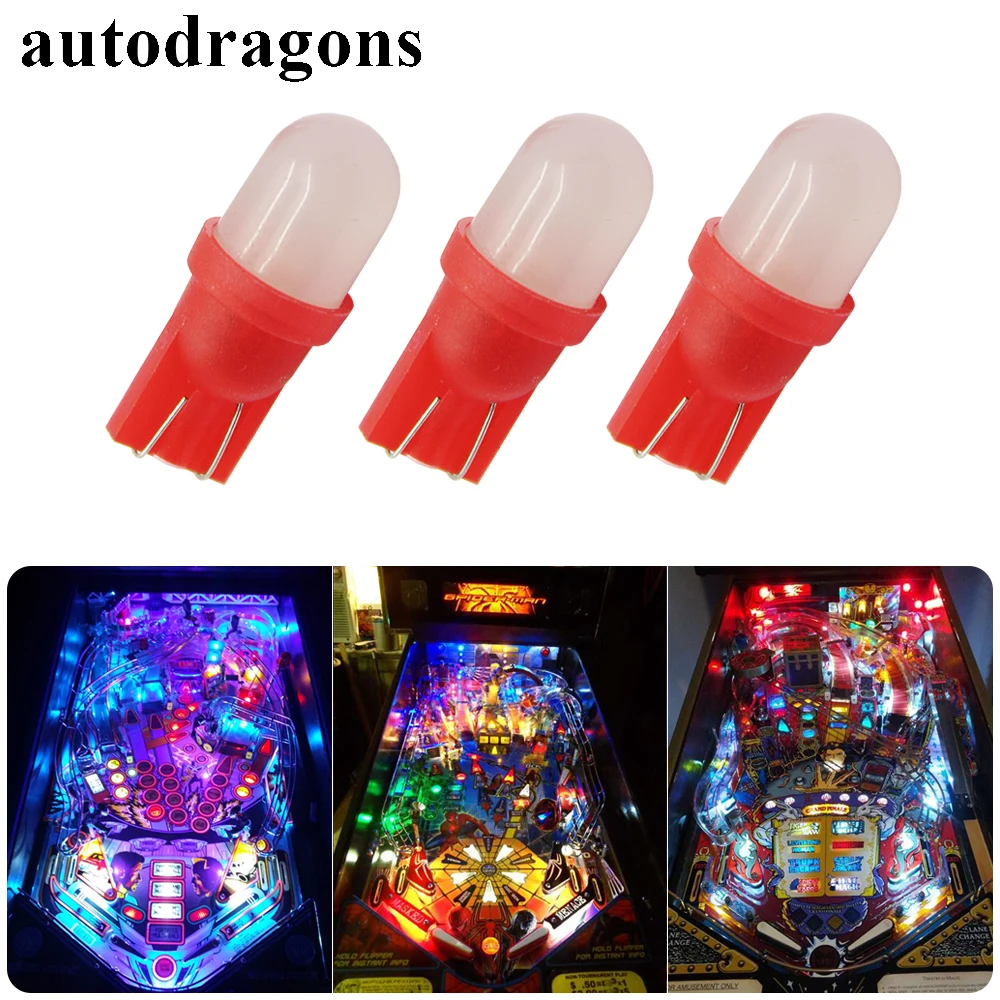 Autodragon 10 шт. без мерцания морозный купол пинбол 6 3 В w5w светодиодные лампы #555 Клин